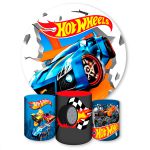 Capa Painel + Trio Capas Cilindros Sublimados Tema Hotwheels 1755