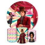 Capa Painel + Trio Capas Cilindros Sublimados Tema Willy Wonka 2027 