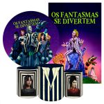 Kit 5 Peças Capa Redonda + Capa Retangular + Trio Capas Cilindros Sublimados Tema Os Fantasmas se divertem 2067