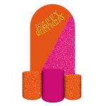 Capa Painel Romano Veste fácil + 3 Capas Cilindros Glitter Laranja / Pink 21