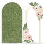 Capa Painel Romano Sublimado Tema flores com glitter 2175