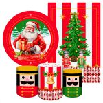 Kit 5 Peças Capa Redonda + Capa Retangular + Trio Capas Cilindros Sublimados Tema Natal 2250