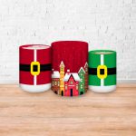 Trio Capas Cilindros Sublimados Tema Natal 2251