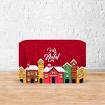 Capa Decorativa para 2 Mesas Quadrada Sublimada Tema Natal Decorações Natalinas 2251