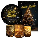 Kit 5 Peças Capa Redonda + Capa Retangular + Trio Capas Cilindros Sublimados Tema Natal 2253