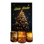Capa Retangular + Trio Capas Cilindros Sublimados Tema Natal 2253
