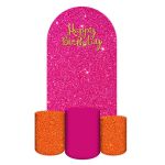 Capa Painel Romano Veste fácil + 3 Capas Cilindros Glitter Laranja / Pink 24