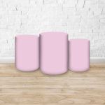 Trio Cilindros Tema Liso Lilás Pastel 3148
