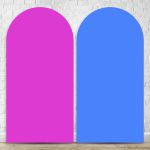 Painel Romano Tema Liso Rosa e Azul 350