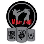 Capa Painel + Trio Capas Cilindros Sublimados Tema Muay Thai 3507 