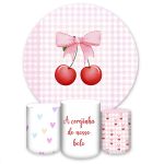 Capa Painel + Trio Capas Cilindros Sublimados Tema Cereja 4171