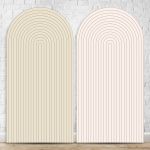 Painel Romano Tema Ripado Cor Rosinha Claro e Bege 42