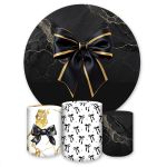 Kit Capa painel Redondo + Trio Capas Cilindros Sublimado Tema Laço 4222