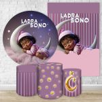 Kit Capa Painel Redondo + Capa Retangular + Trio Capas Cilindros Tema Chá de Bebê 4222