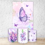 Kit Retangular + Trio de Cilindros Tema Borboleta 4224