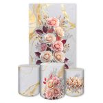 Kit Retangular + Trio de Cilindros Tema Flores 4228