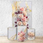 Kit Retangular + Trio de Cilindros Tema Flores 4228