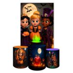 Kit Retangular + Trio de Cilindros Tema Halloween 4240