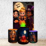 Kit Retangular + Trio de Cilindros Tema Halloween 4240