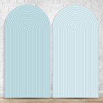 Painel Romano Tema Ripado Cor Azul e Azul Pastéis 43