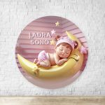 Capa Painel Redondo Tema Chá de Bebê 4301
