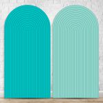 Painel Romano Tema Ripado Cor Azul e Verde 46