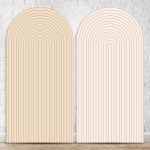 Painel Romano Tema Ripado Cor Marrom e Bege 47