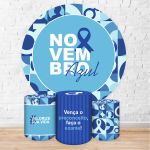 Capa Painel + Trio Capas Cilindros Sublimados Tema Novembro azul 5113