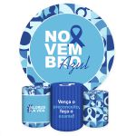 Capa Painel + Trio Capas Cilindros Sublimados Tema Novembro azul 5113