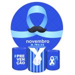Capa Painel + Trio Capas Cilindros Sublimados Tema Novembro azul 5114