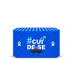Capa Decorativa para 2 Mesas Quadrada Sublimada Tema Novembro azul 5114