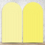 Painel Romano Tema Ripado Cor Amarelo e Amarelo Pastéis 52
