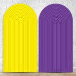 Painel Romano Tema Ripado Cor Amarelo e Roxo 53