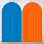 Painel Romano Tema Ripado Cor Azul e Laranja 55