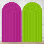 Painel Romano Tema Ripado Cor Roxo e Verde 56