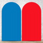 Painel Romano Tema Ripado Cor Azul e Vermelho 57