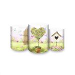 Trio Capas Cilindros Sublimados Jardim 