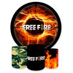 Capa Painel + Trio Capas Cilindros Sublimados Tema Free Fire 6000