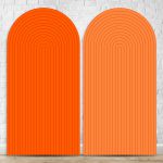 Painel Romano Tema Ripado Cor Laranja e Laranja 63