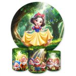 Capa Painel + Trio Capas Cilindros Sublimados Tema Branca de Neve 7011