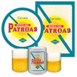 Kit Capa Painel Redondo + Capa Retangular + Trio Capas Cilindros Tema Boteco 7030