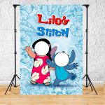 Capa Painel Interativo Para Fotos Vazado Tema Lilo & Stitch 7043