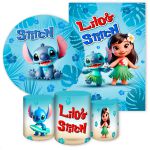 Kit Capa Painel Redondo + Capa Retangular + Trio Capas Cilindros Tema Lilo Stich 7044