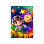 Capa Painel Retangular Sublimado Tema Astronauta Baby Menino Azul 2728