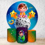 Capa Painel + Trio Capas Cilindros Sublimados Tema Astronauta Baby 2731