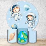 Capa Painel + Trio Capas Cilindros Sublimados Tema Astronauta 134