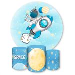 Capa Painel + Trio Capas Cilindros Sublimados Tema Astronauta 346