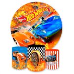 Capa Painel + Trio Capas Cilindros Sublimados Tema Hotwheels 1435