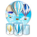 Capa Painel + Trio Capas Cilindros Sublimados Tema Avião e Balão 359