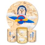 Capa Painel + Trio Capas Cilindros Sublimados Tema Avião e Balão 746